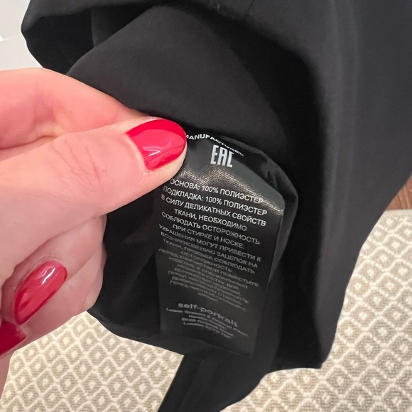 Self-Portrait Black Mini Bodycon Dress with Slit and Ruched Details - Picture 8 of 10